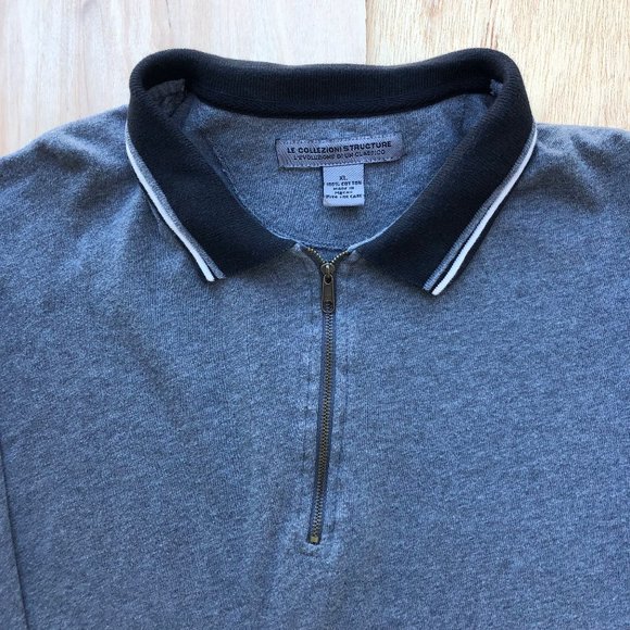 LE COLLEZIONI STRUCTURE Men’s Heather Gray Pullover Long Sleeve Shirt sz XL - Picture 2 of 5